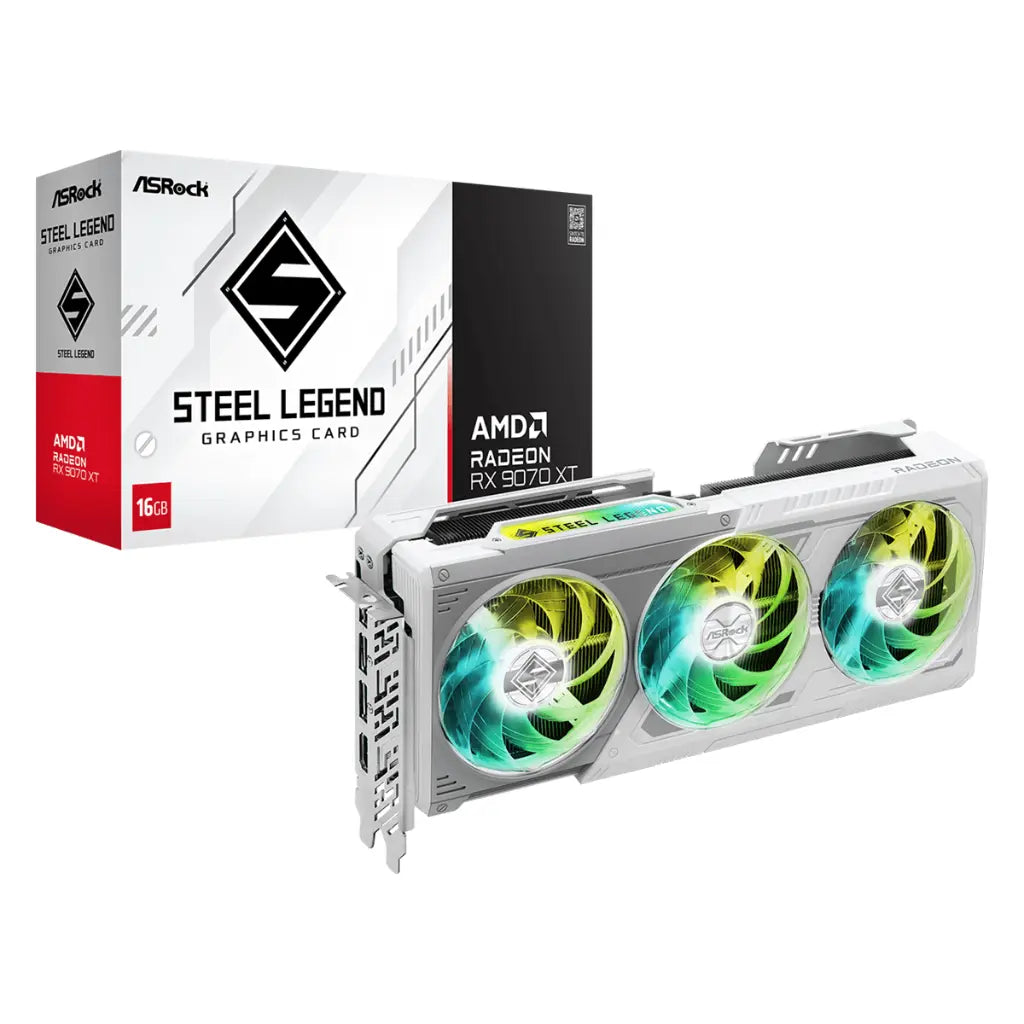 ASRock Radeon RX 9070 XT Steel Legend 16GB GDDR6 Graphics Card-tpstech.in
