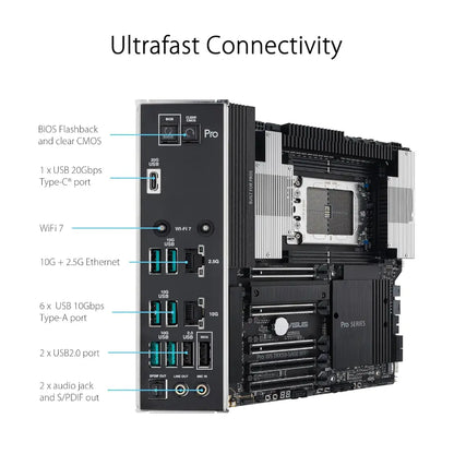 ASUS PRO WS TRX50-SAGE WIFI AMD TRX50 Chipset sTR5 Socket DDR5 CEB Workstation Motherboard-tpstech.in