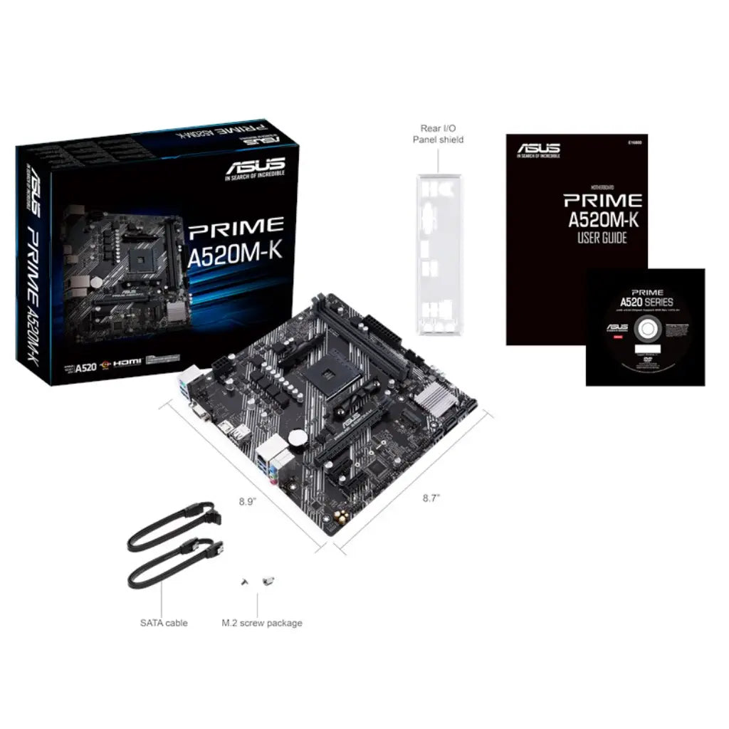 ASUS Prime A520M‑K A520 AMD AM4 Micro ATX Motherboard-tpstech.in