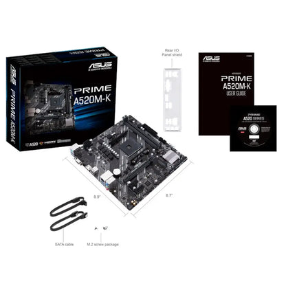 ASUS Prime A520M‑K A520 AMD AM4 Micro ATX Motherboard-tpstech.in
