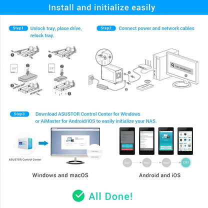 Asustor AS5202T 2‑Bay 2.5GbE NAS Intel Celeron J4005 2GB DDR4 HDMI 4K NAS-tpstech.in