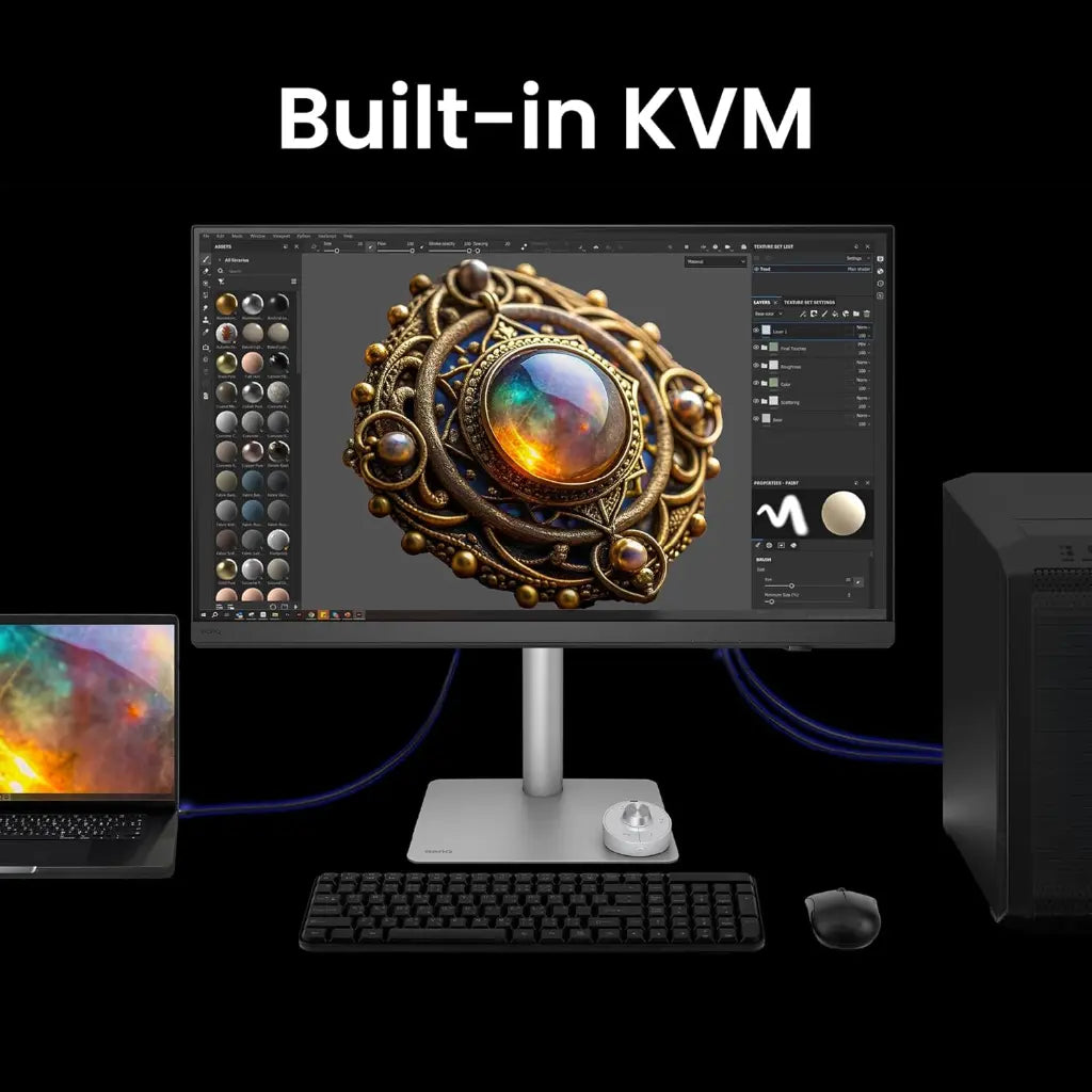 BenQ PD2730S 27" 5K Designer Monitor with Thunderbolt 4 98% P3 Color Nano Matte Panel-tpstech.in