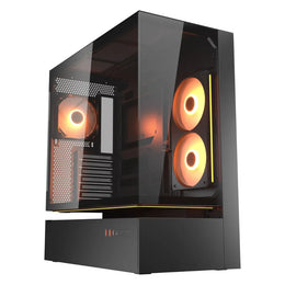 Cougar CFV235 Tempered Glass ATX Mid‑Tower Gaming Case with Central Floating Ventilation - Black-tpstech.in