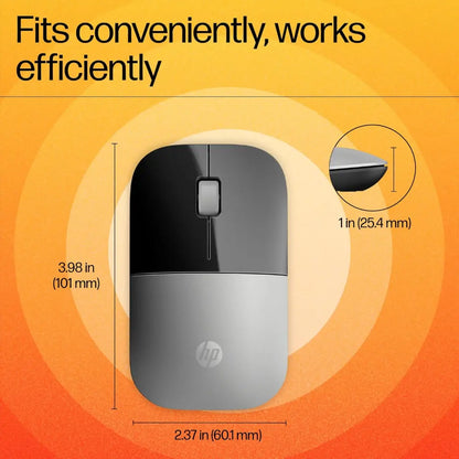 HP Z3700 1200 DPI Sleek Design Optical Sensor 2.4 GHz Wireless Mouse - Silver-tpstech.in