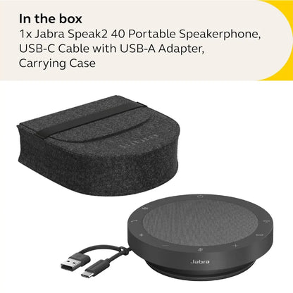 Jabra Speak2 40 Portable Speakerphone 2740‑109 with 4 Noise‑Cancelling Mics-tpstech.in