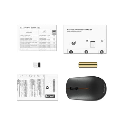 Lenovo 400 1200 DPI Wireless Mouse with 2.4GHz Nano USB Receiver-tpstech.in