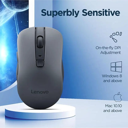 Lenovo WL310 1600 DPI  Bluetooth Silent Mouse - Grey-tpstech.in