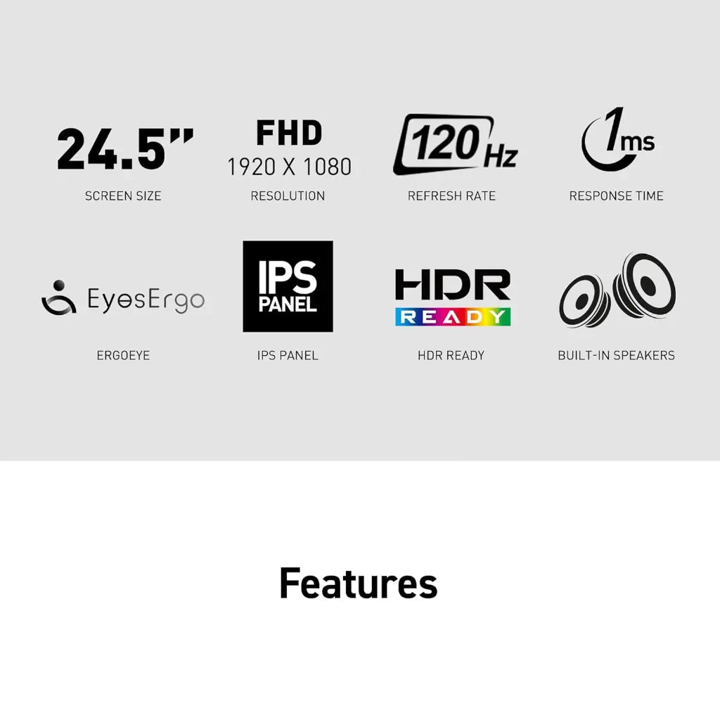 MSI PRO MP251 E2 24.5" 120Hz IPS Full HD Monitor Built‑in Speakers-tpstech.in