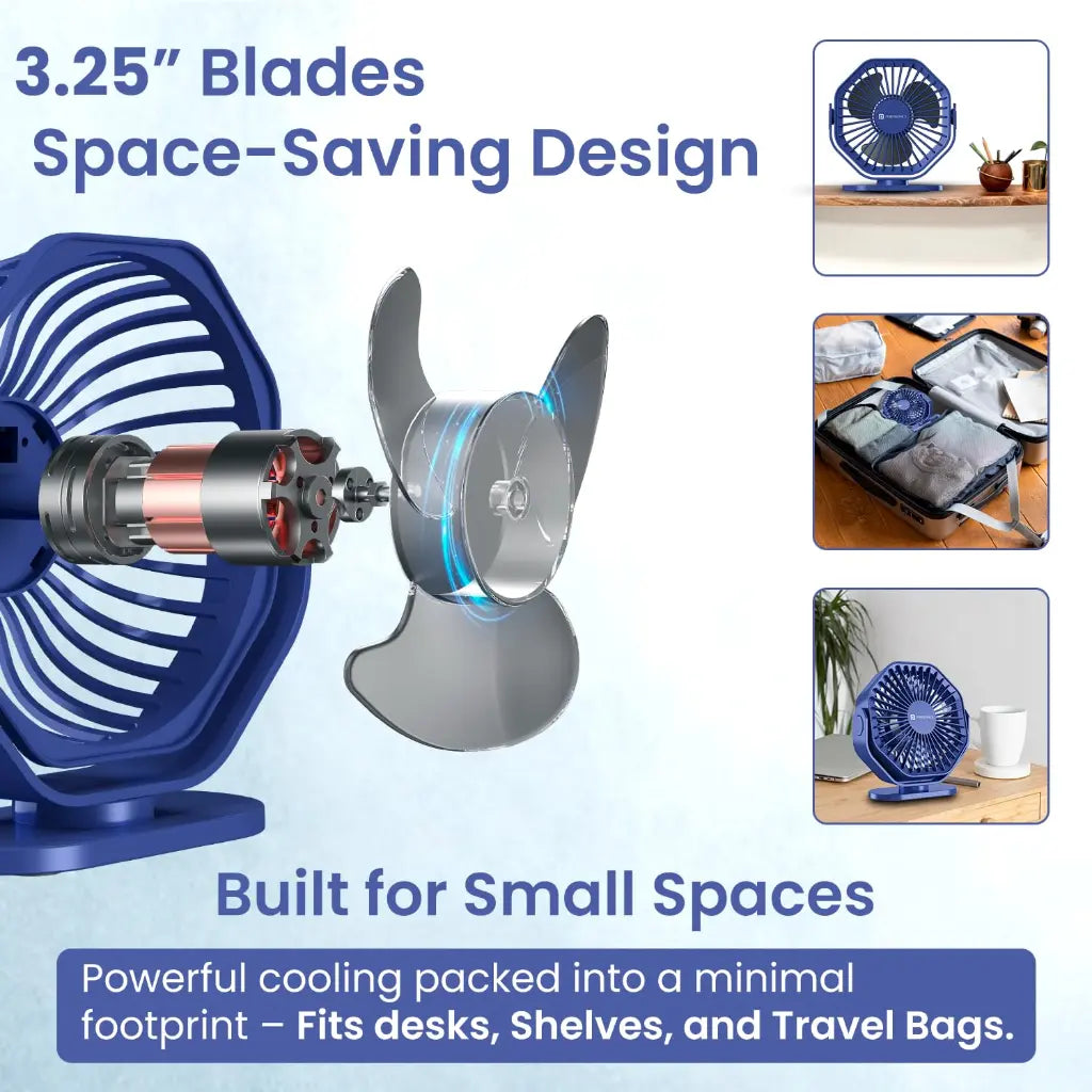 Portronics Chill On Mini Type-C 360° Rotating Portable Fan-tpstech.in