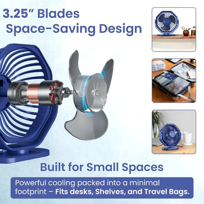 Portronics Chill On Mini Type-C 360° Rotating Portable Fan-tpstech.in