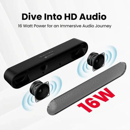 Portronics Decibel 23 16W Bluetooth Soundbar POR 1999 with RGB Lights 5H Playtime-tpstech.in