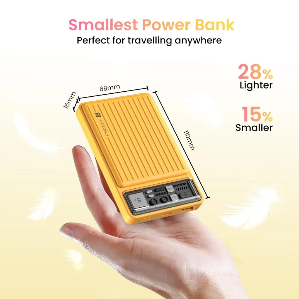 Portronics Luxcell Mini 10K 10000mAh Power Bank 22.5W Fast Charging-tpstech.in