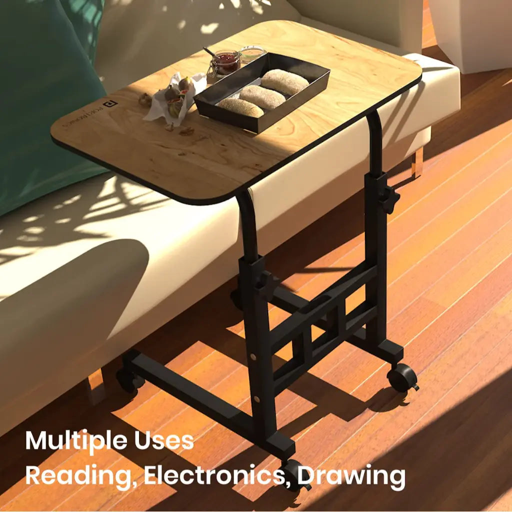 Portronics My Buddy D POR 1376 Adjustable Portable Laptop Table with Wheels-tpstech.in