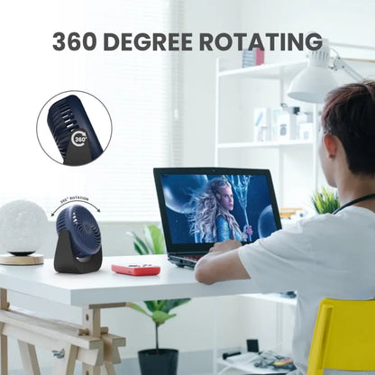Portronics POR 1928 Portable Rechargeable 360 Rotatable Fan with 3 Speed Modes-tpstech.in