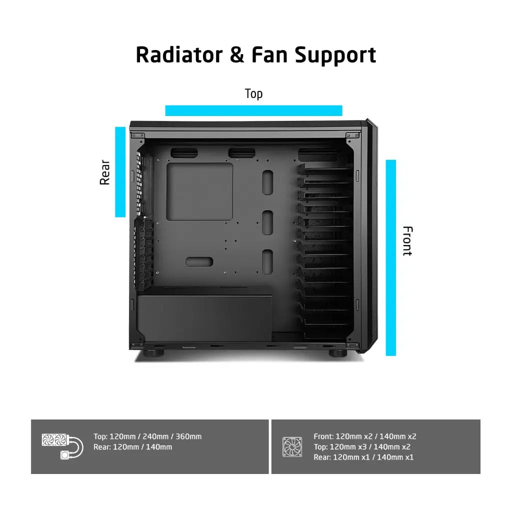 Prolab Design AI748 Full‑Tower Workstation Case High Airflow Mesh Front - Black-tpstech.in