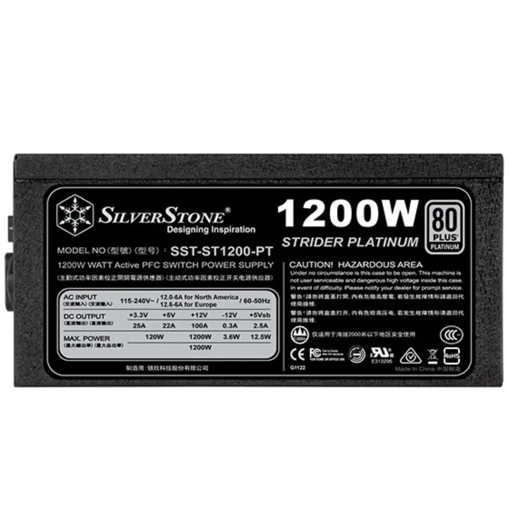 SilverStone Strider Platinum SST ST1200 PT 1200W Fully Modular 80 Plus Platinum ATX Power Supply-tpstech.in