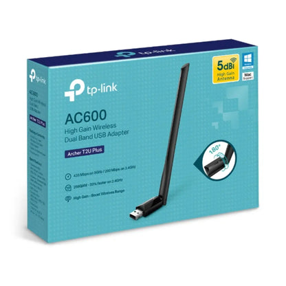 TP-Link Archer T2U Plus AC600 High-Gain Dual Band USB Wi-Fi Adapter-tpstech.in