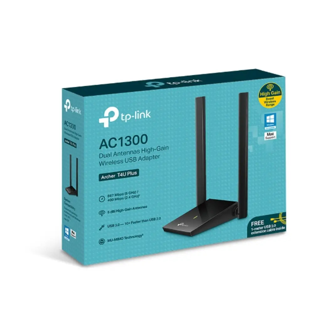 TP-Link Archer T4U Plus AC1300 High-Gain Dual Band USB WiFi Adapter-tpstech.in