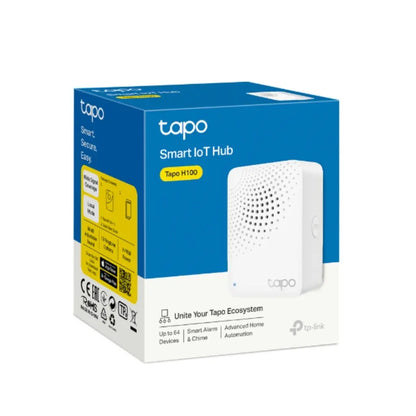 TP-Link Tapo H100 Smart Hub with Chime Connect Up to 64 Devices Smart Alarm & Doorbell Support-tpstech.in