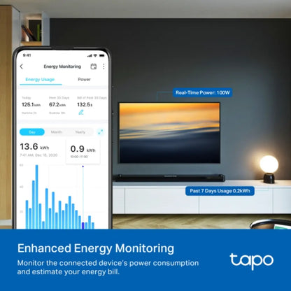 TP-Link Tapo P110 Mini Smart Wi-Fi Plug with Energy Monitoring Voice Control Works with Alexa & Google Assistant-tpstech.in