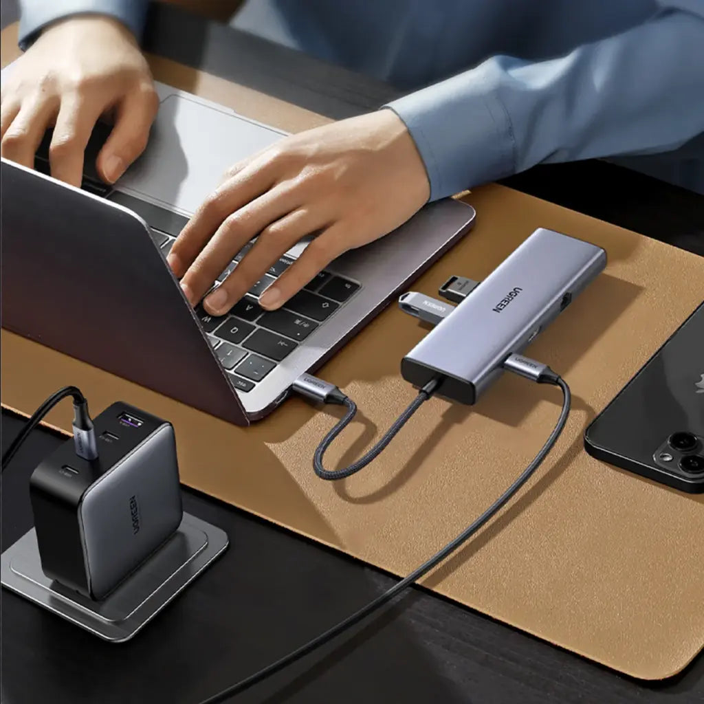 Ugreen 15600 9-in-1 USB-C Docking Station with 4K HDMI 3 USB 3.0 Ports 100W PD-tpstech.in