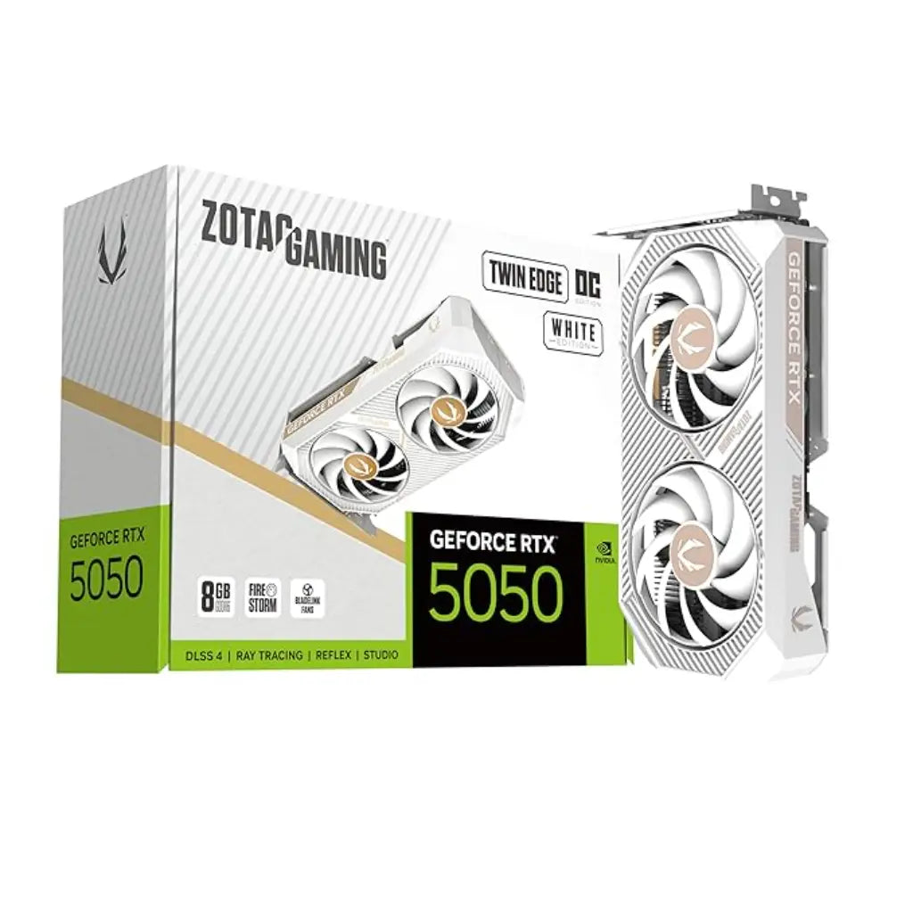 ZOTAC Gaming GeForce RTX 5050 Twin Edge OC White Edition 8GB GDDR6 Graphics Card-tpstech.in