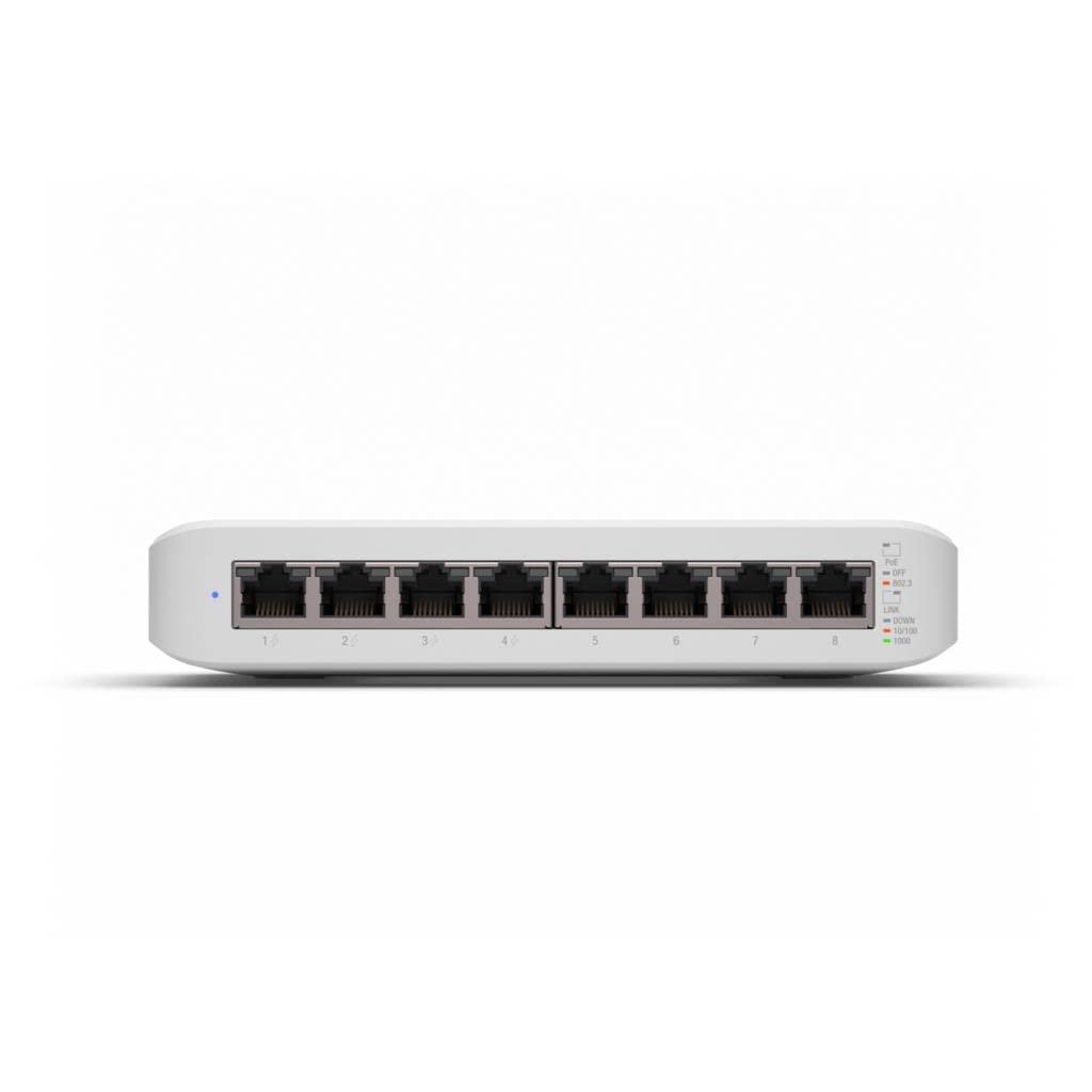 Ubiquiti USW-LITE-8-POE 8 Port Layer 2 PoE Switch with Silent Fanless Cooling