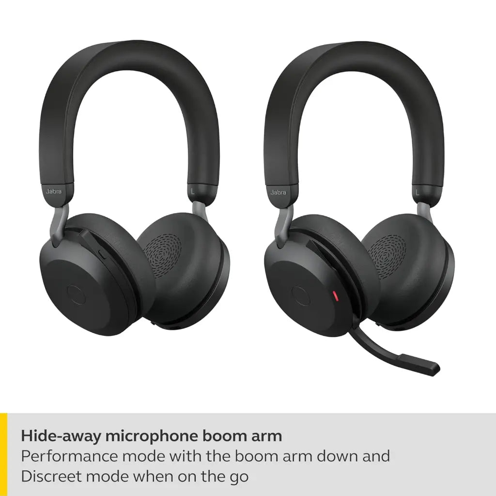 Jabra Evolve2 75 UC Wireless Noise‑Canceling Headset with USB‑C Adapter
