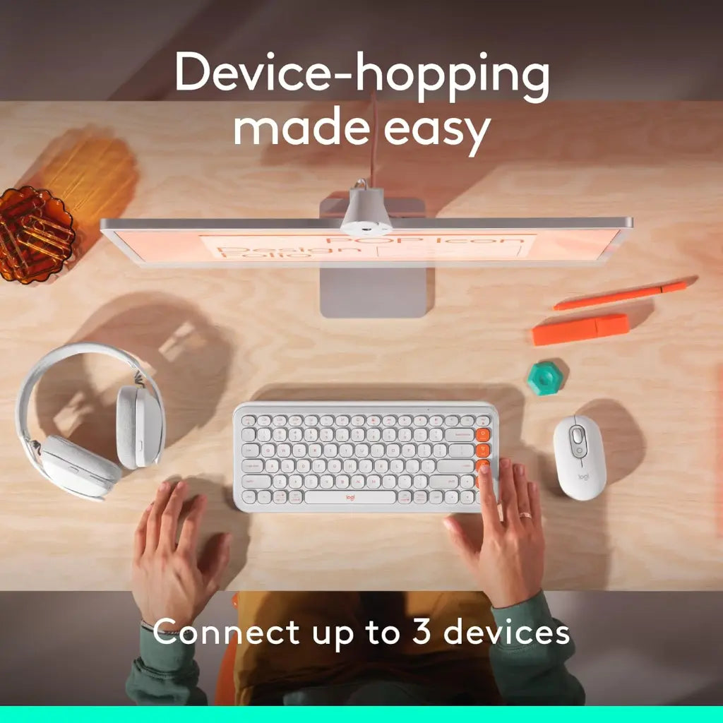 Logitech POP Multi-Device Bluetooth Wireless Mouse with Emoji Button - Off White