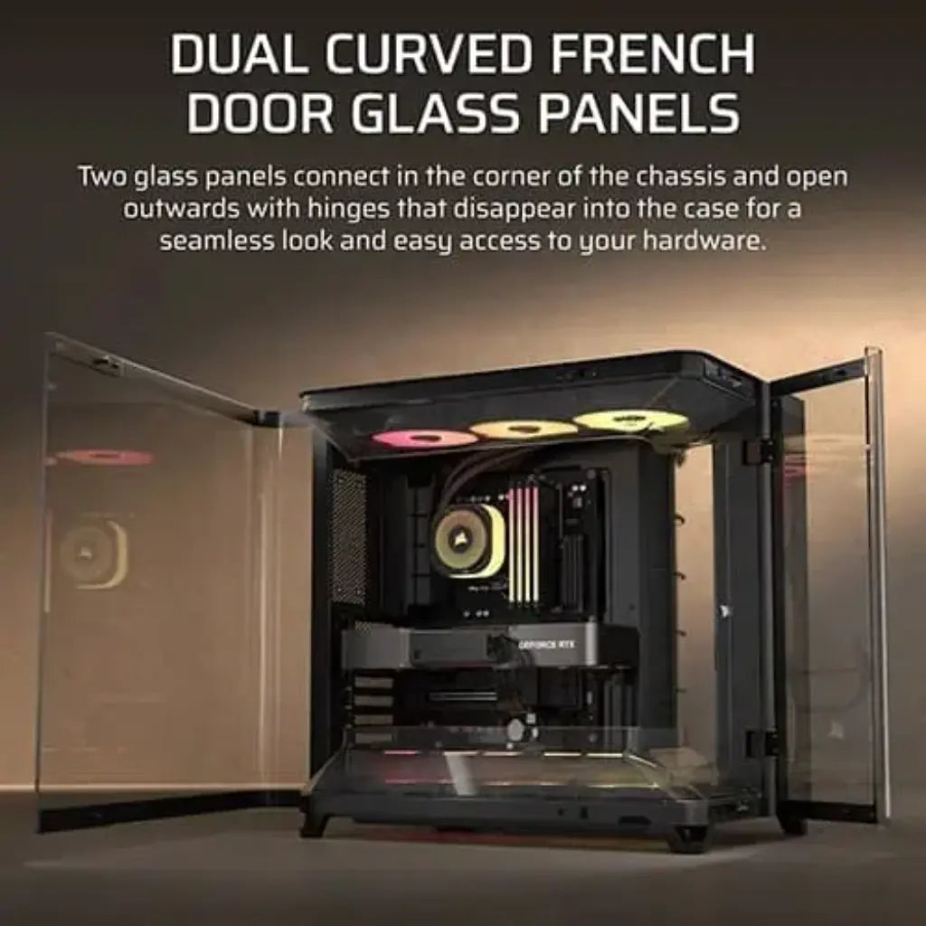 Corsair AIR 5400 RS‑R ARGB Triple Chamber Mid Tower PC Case with Curved Glass