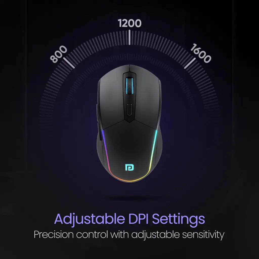 Portronics Toad One POR 1682 Wireless Dual Connectivity Mouse with RGB Lights-tpstech.in