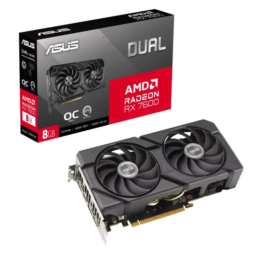 ASUS Dual Radeon RX 7600 EVO OC Edition 8GB GDDR6 Graphics Card-tpstech.in