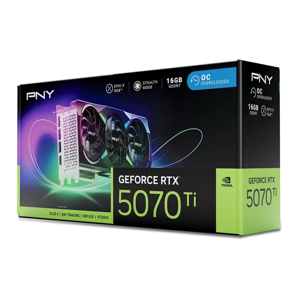 PNY GeForce RTX 5070 Ti 16GB GDDR7 ARGB OC Triple Fan Graphics Card-tpstech.in