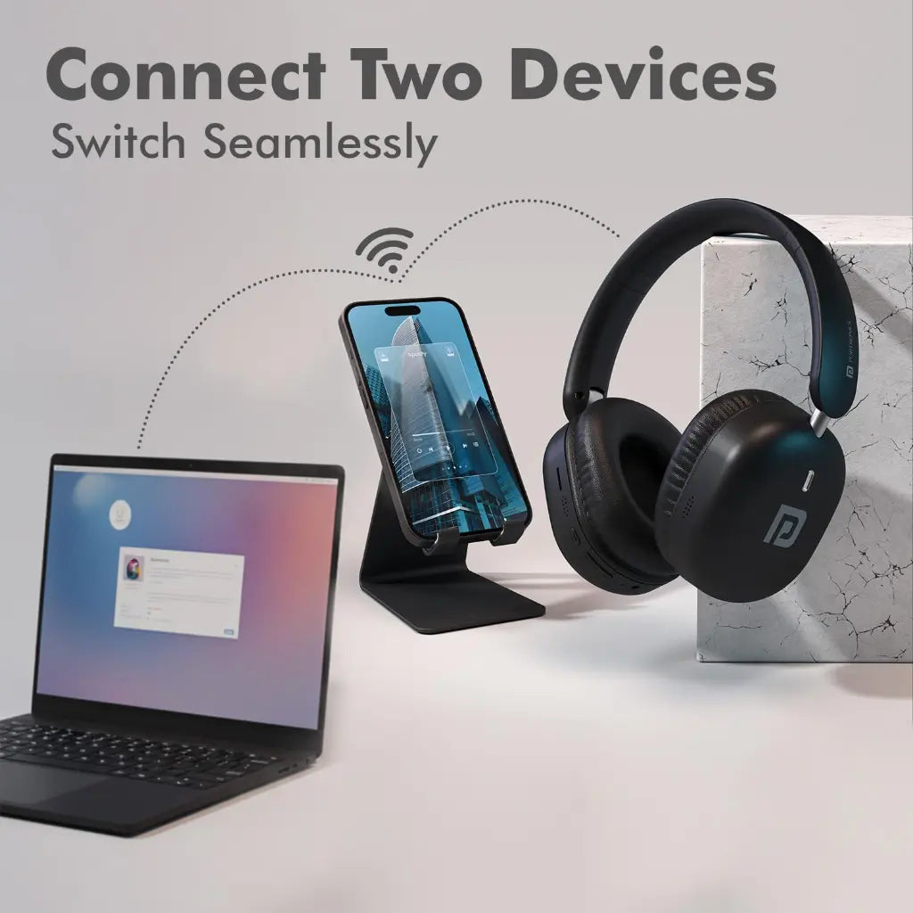 Portronics Muffs M6 POR 3261 Over Ear Wireless Bluetooth Headphone 40H Playtime-tpstech.in