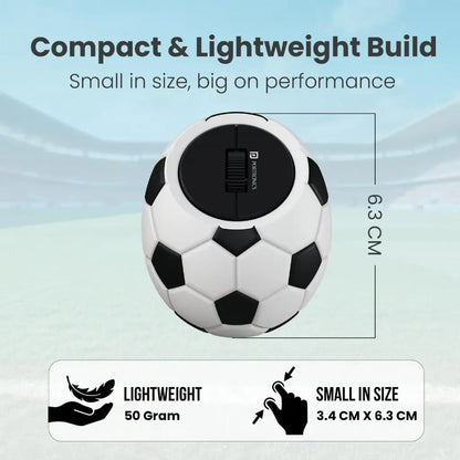 Portronics ToadPlay Football POR 3119 Mini Wireless Mouse Dual Mode 2400 DPI-tpstech.in