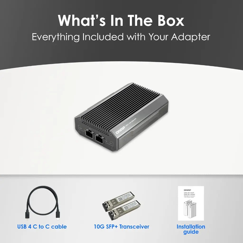 QNAP QNA‑UC10G2SF USB4 Type‑C to Dual‑Port 10GbE SFP+ Network Adapter-tpstech.in