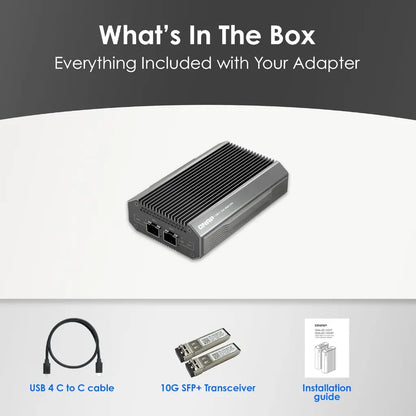 QNAP QNA‑UC10G2SF USB4 Type‑C to Dual‑Port 10GbE SFP+ Network Adapter-tpstech.in