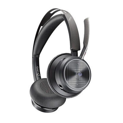 Poly Voyager FOCUS 2 UC USB-A Bluetooth Active Noise Canceling Stereo Headset with Boom Mic-77Y85AA- Black