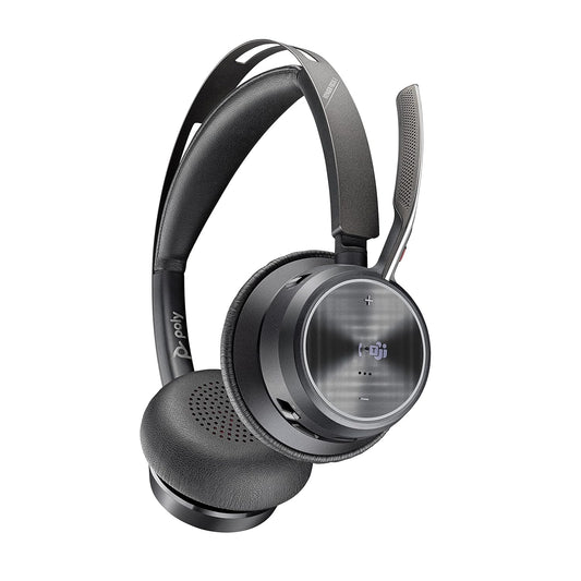Poly Voyager FOCUS 2 UC USB-A Bluetooth Active Noise Canceling Stereo Headset with Boom Mic-77Y85AA- Black