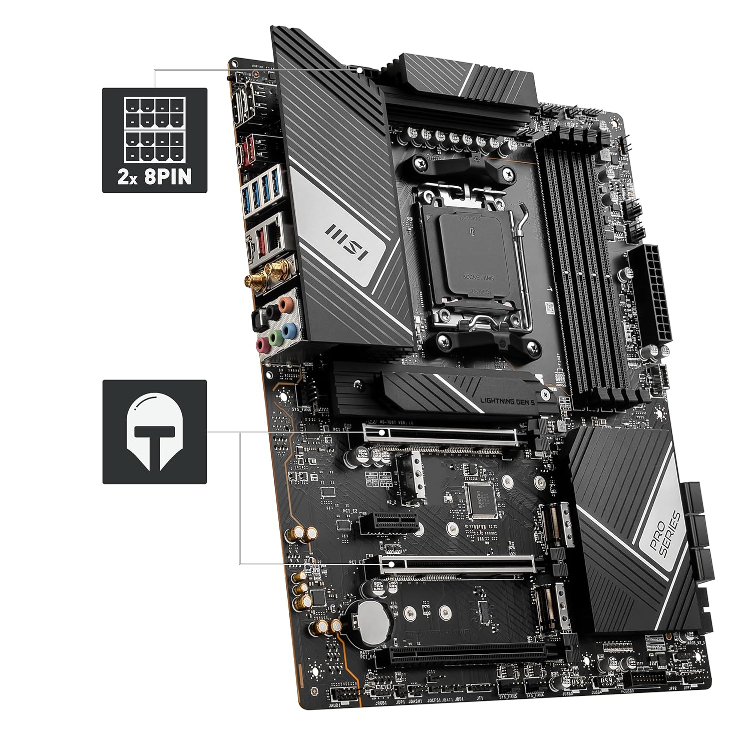 MSI PRO X670-P WIFI AM5 Socket Dual Channel DDR5 USB ATX Motherboard