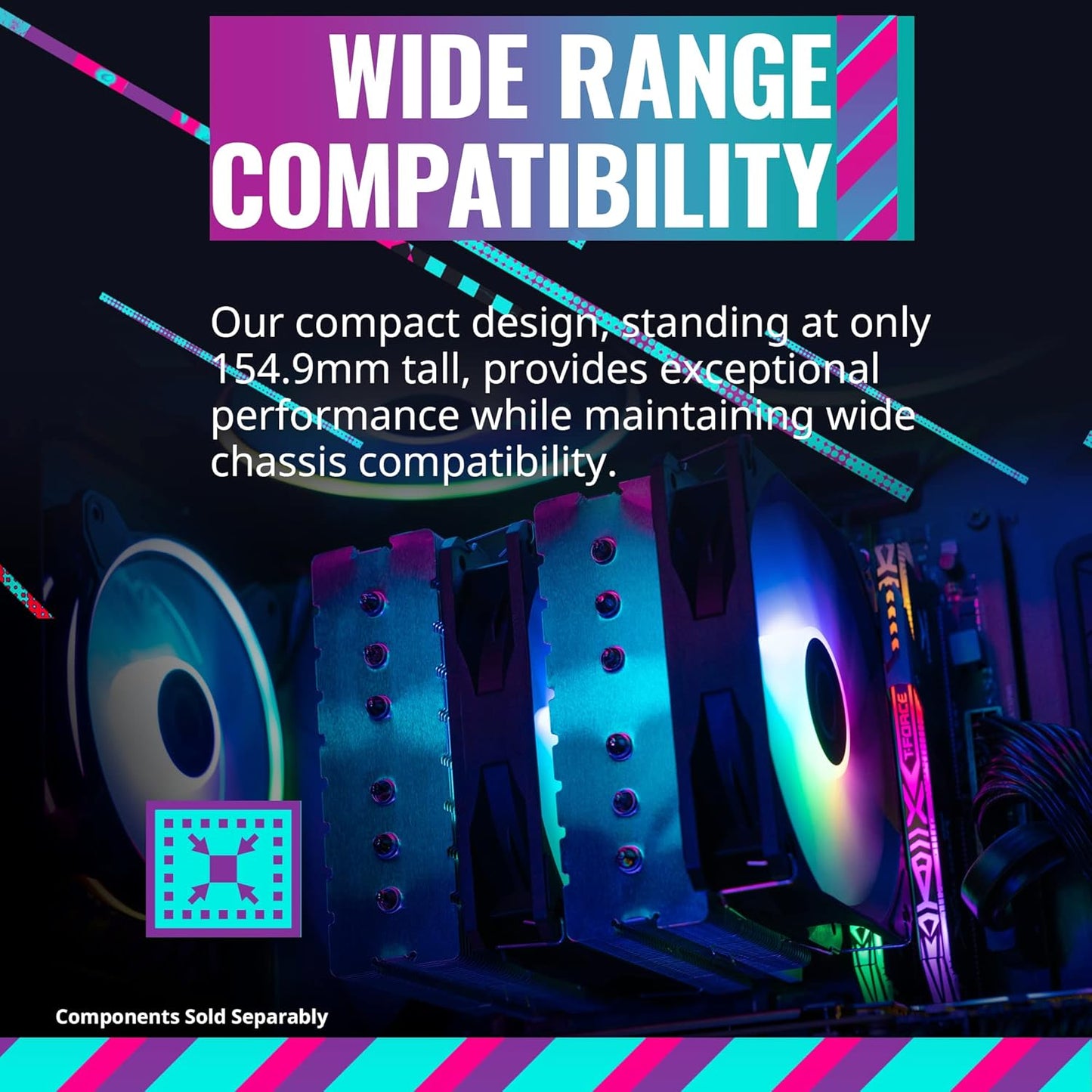 Cooler Master Hyper 620S ARGB Sync 120mm Dual Tower CPU Air Cooler - Black