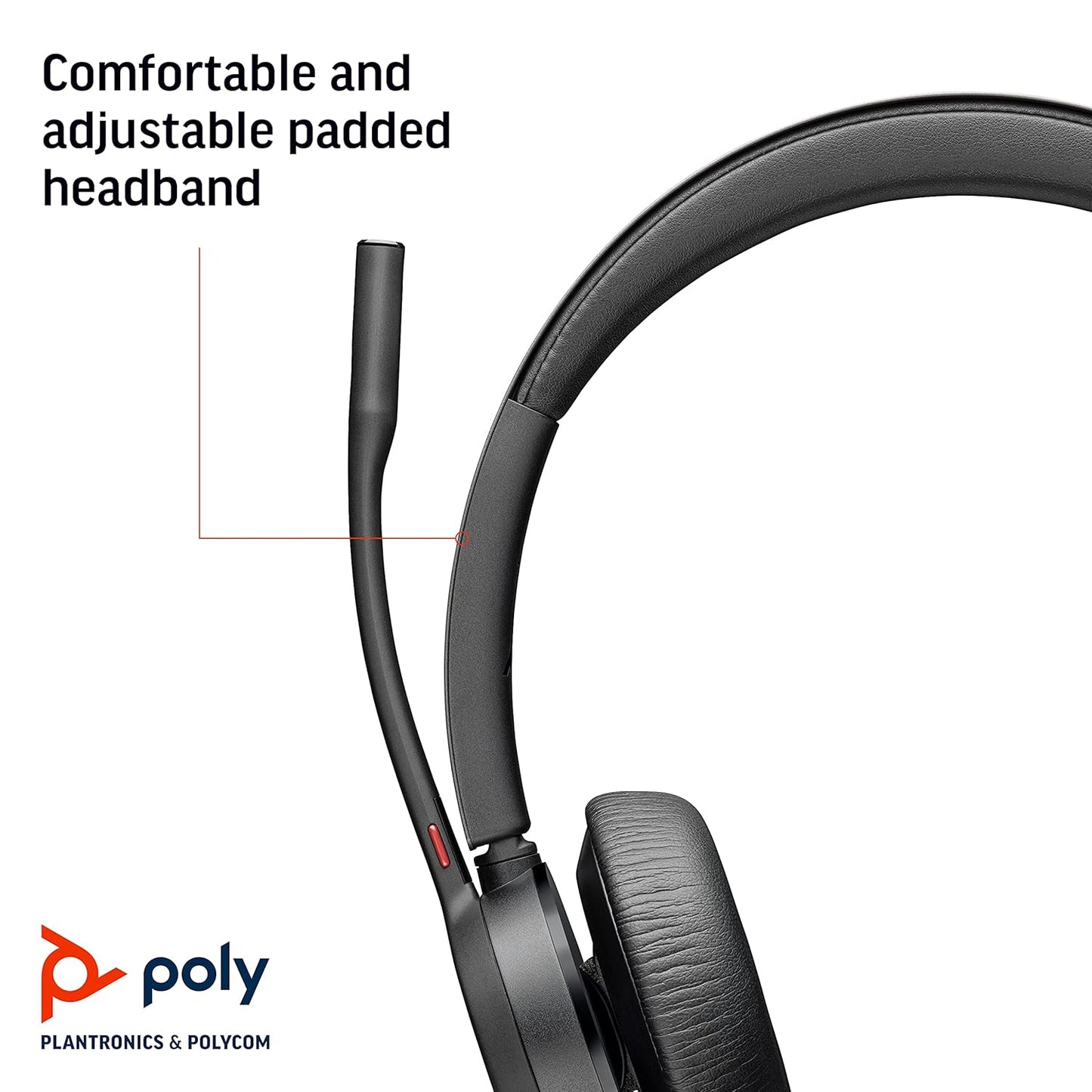 Poly Voyager 4320 UC Bluetooth Noise Cancelling Over Ear Stereo Headset with Mic