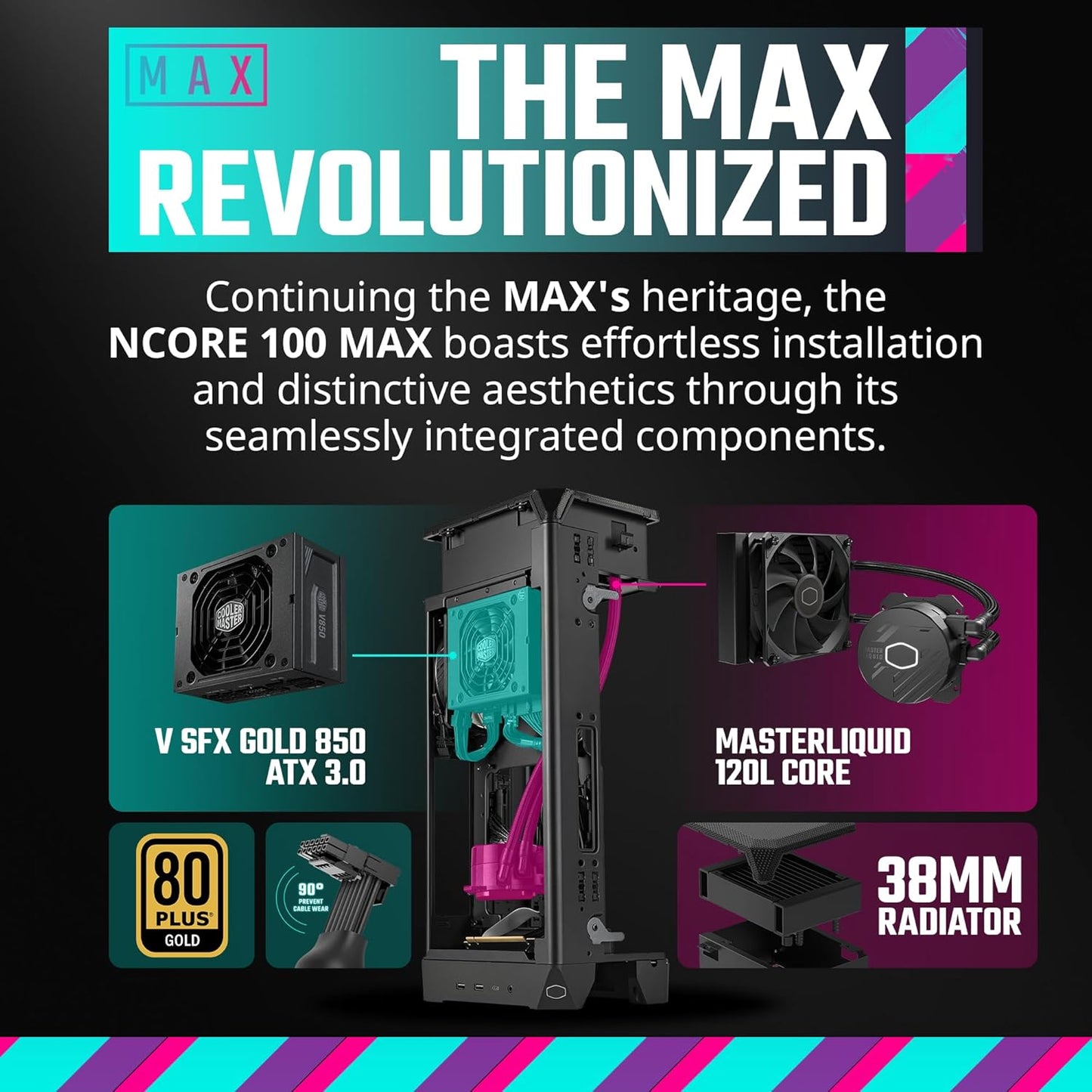 Cooler Master NCORE 100 MAX SFF Ready Mini Tower Computer Cabinet - Silver Edition