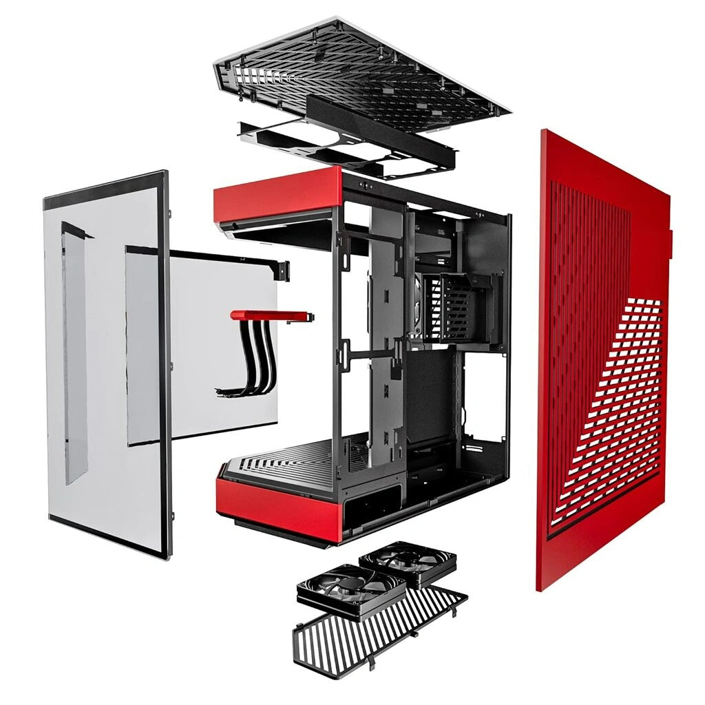 HYTE Y60 Premium Mid-Tower PC ATX Case with Panoramic Glass-(Black/Red)