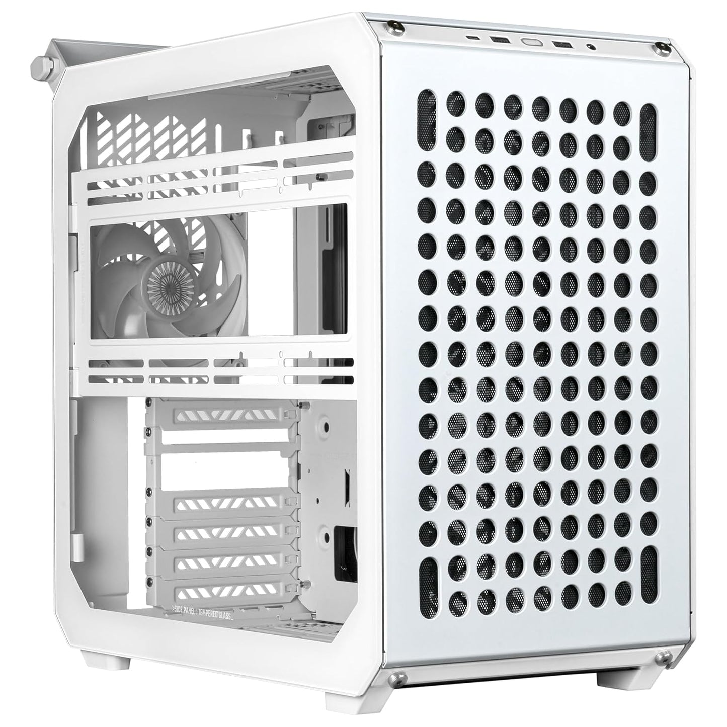 Cooler Master QUBE 500 Flatpack Small Mid-Tower ATX High Airflow Gaming Cabinet - White