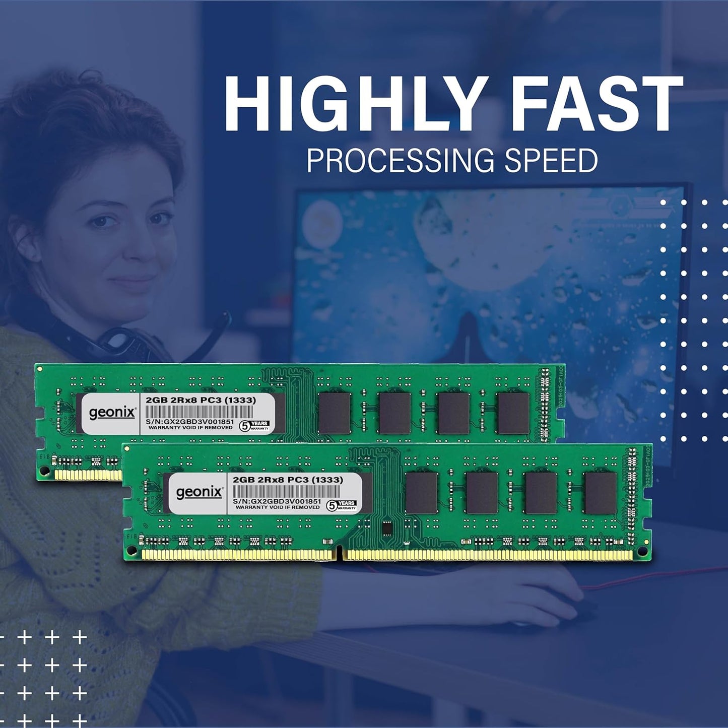 GEONIX 2GB DDR3 CL9 1333 MHz Desktop Memory UDIMM