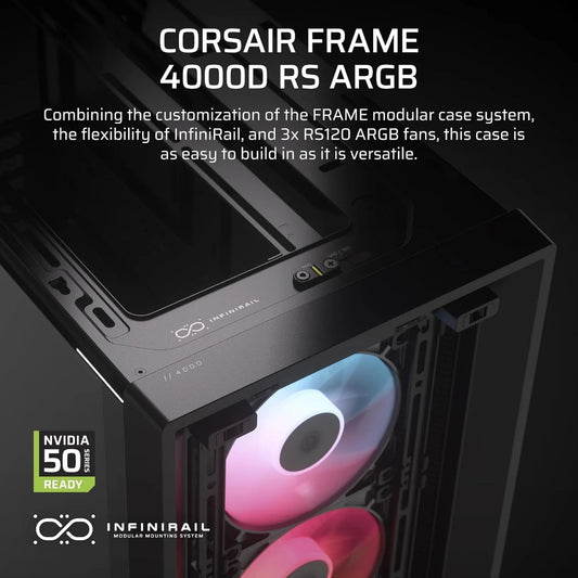 CORSAIR FRAME 4000D RS ARGB Modular High Airflow Mid-Tower PC Case