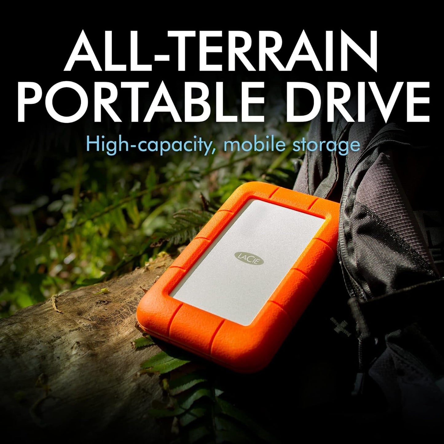 LaCie Rugged USB-C 4TB Portable External Hard Drive with 2-Year Data Recovery Service