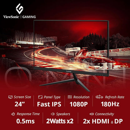 ViewSonic VX2428 Omni 24” 180Hz Fast IPS sRGB Gaming Monitor with Dual Speakers