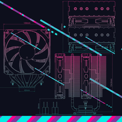 Cooler Master Hyper 620S ARGB Sync 120mm Dual Tower CPU Air Cooler - Black